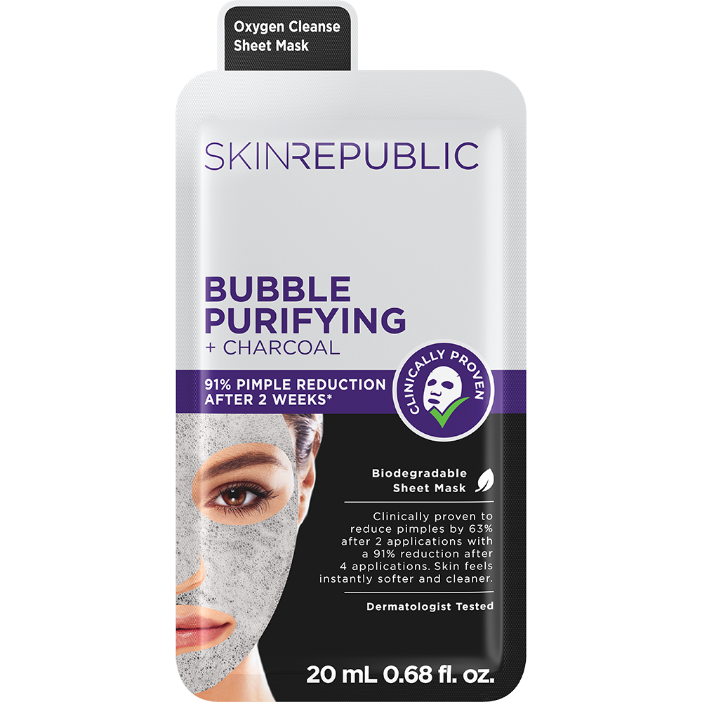 SKIN REPUBLIC Masque visage Bubble Purifying + Charcoal